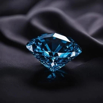 #ad 1 CRT Fancy Blue Round Cut VVS1 Diamond Premium Quality Loose Gemstone 6.75MM $24.50