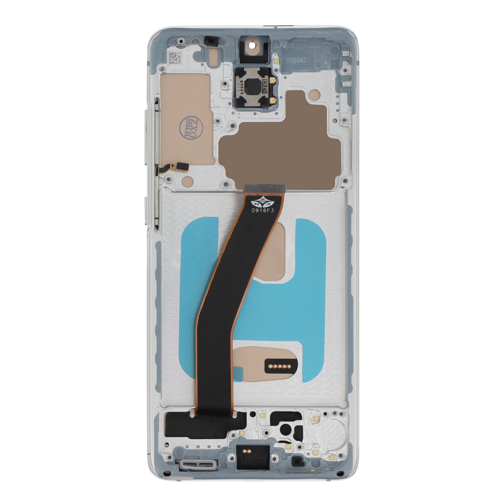 Écran Samsung S20 avec Châssis Blanc Clappio pour Réparation Tactile