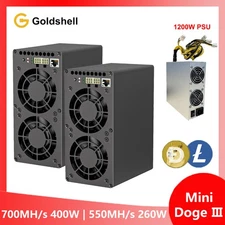Goldshell Mini Doge Ⅲ Miner Doge Coin LTC Dual Modes 700M or 550M with 1200W PSU