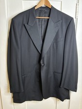 Vintage Canali 100 Wool Black Tuxedo Jacket Made In Italy Men  s 48 L READ