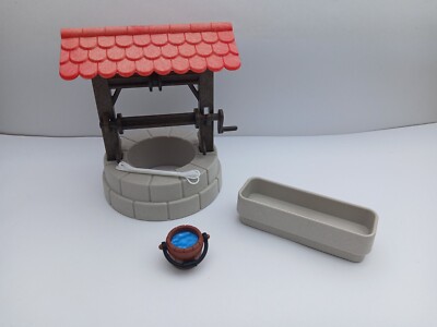 PLAYMOBIL Ritterburg Bauernhof Mittelalter  - BRUNNEN mit TRÄNKE NEU a