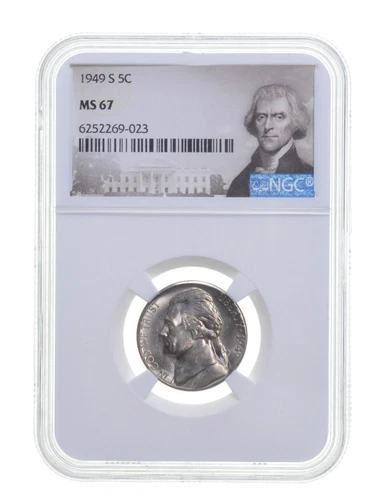 MS67 1949-S Jefferson Nickel - Graded NGC *3657