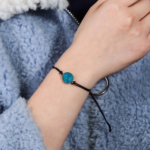 Zuzu Black String Rope Ethnic Resin Crystal Stone Bead Bracelet Jewellery UK - Picture 2 of 10