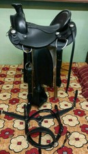Western Hot seat saddle Eco- leather buffalo black color Size 17" / All Size