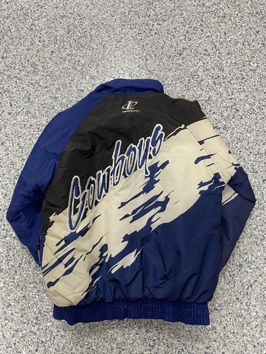 Vintage Dallas Cowboys Pro Line Logo Athletic Splash Pattern Mens Puffer Jacket - Picture 8 of 13