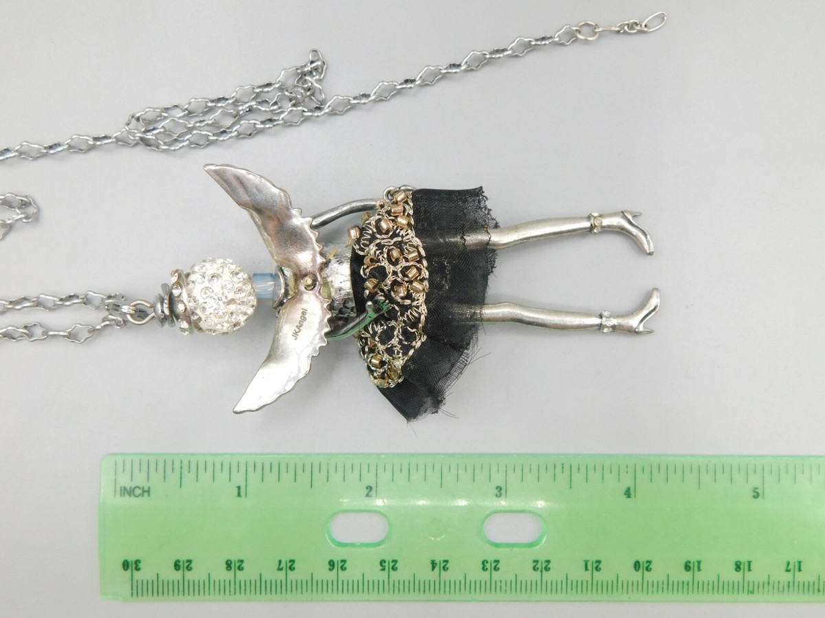 Jacqueline Kent JK Angel Necklace Pendant Rhinestone Jacqueline Kent JK Angel Necklace Pendant Rhinestone