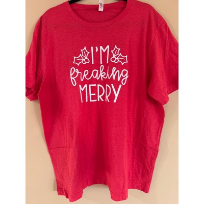 Canvas I'm Breaking Merry Christmas Holiday Festive T-Shirt Red 2TG