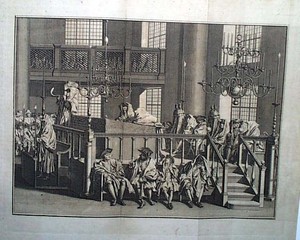 Rosh-Hashanah-1778-Rare-Print-Sounding-of-the-Ram-039-s-Horn-Amsterdam-Synagogue
