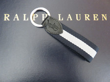 Polo RALPH LAUREN Keychain Keyring FOB Leather Nylon