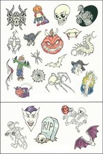 Glow in the Dark Halloween Tattoos - 117 Temporary Tattoos