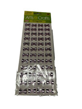 GEM STICKERS RHINESTONES arts  crafts 48 count PINK BOWS
