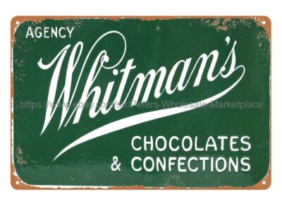 Whitman's chocolates confections tin sign retro food snacks sweets childhood