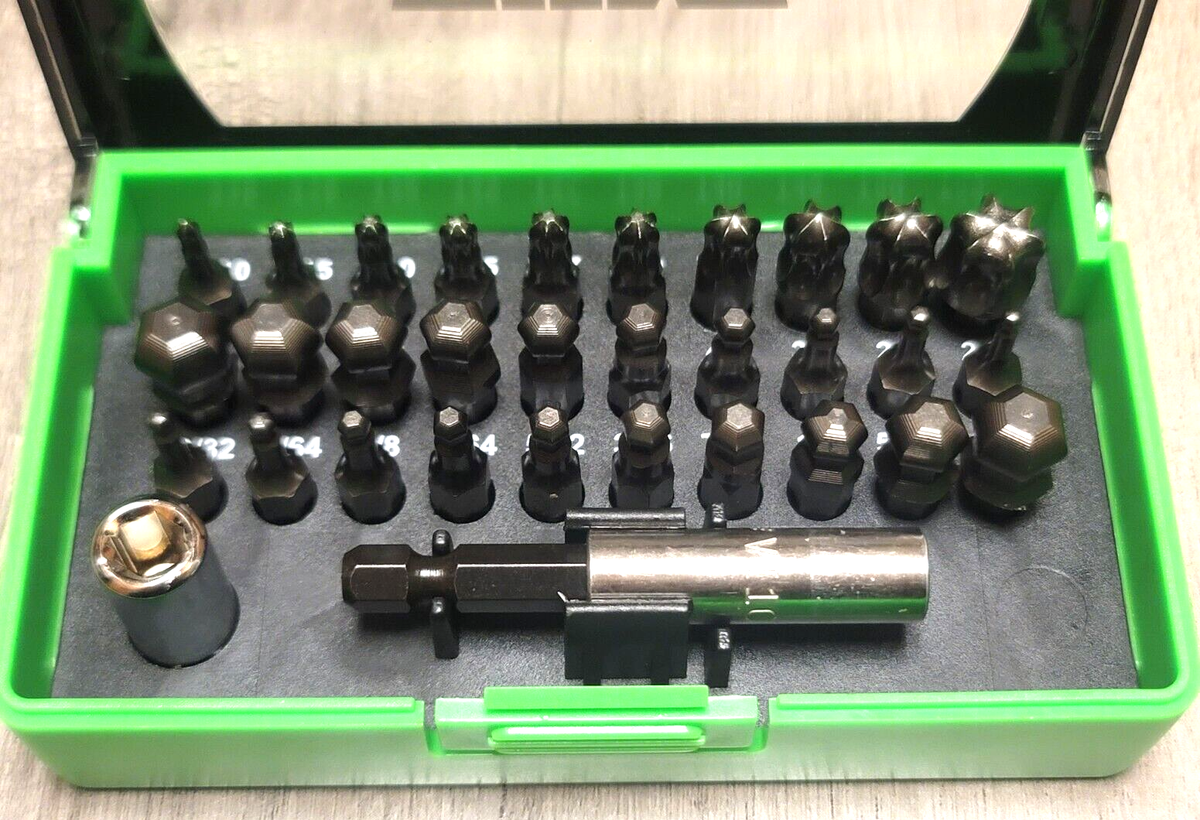 VIM PRO 32pc Ball Torx, SAE Hex & Metric Hex Bit Set w/ 1/4