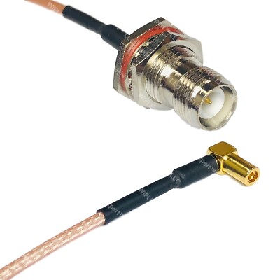 RG316 RP-TNC FEMALE BULKHEAD to SMB MALE ANGLE RF Cable Rapid-SHIP LOT