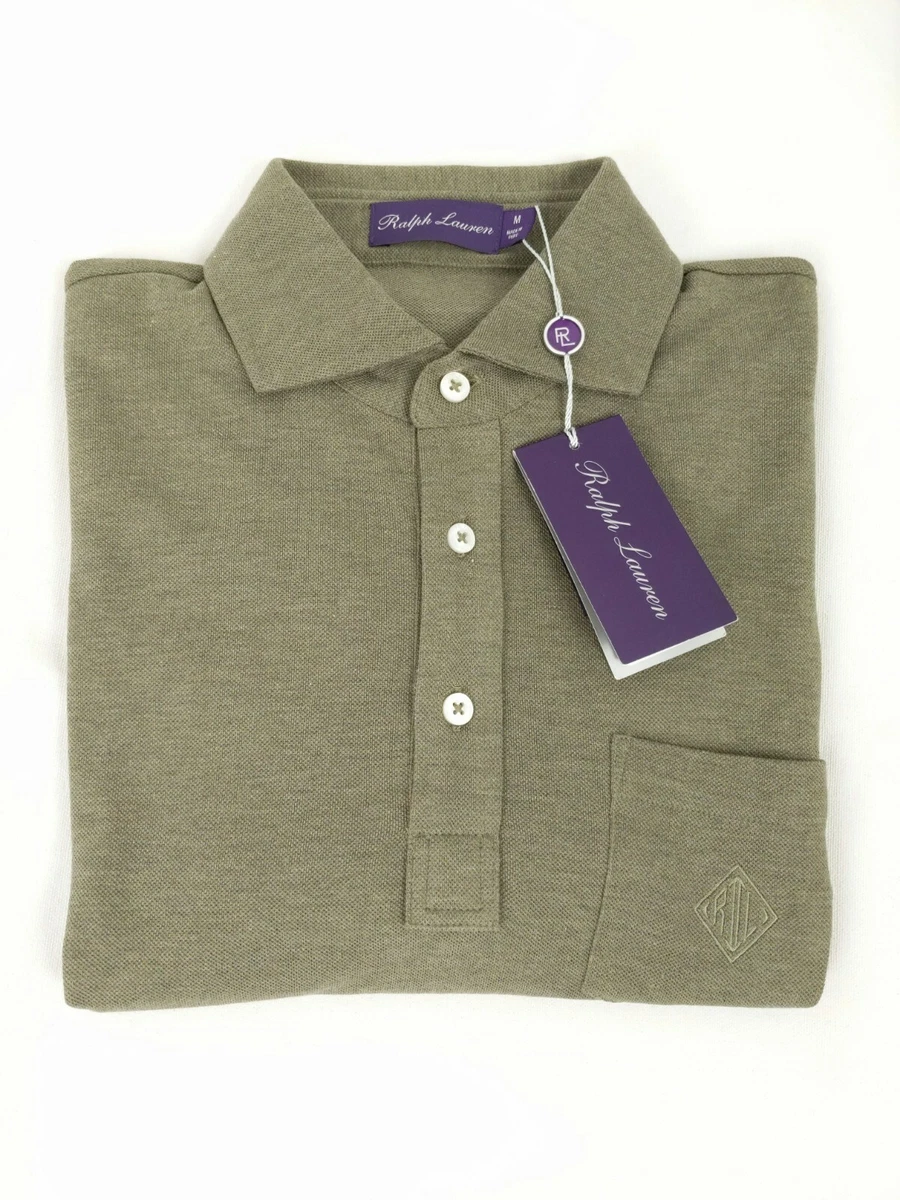 Ralph Lauren Purple Label Monogram Piqu Polo Shirt Sage Men s
