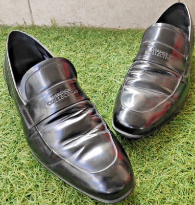Versace Collection Black Leather Penny Loafers Size EU 39 US  display picture 2