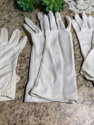 Vintage Glove Collection White Womens Gloves Set of 3 U8-15 - Picture 3 of 8