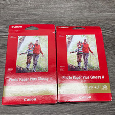 Canon Photo Paper Plus Glossy II 4x6 Lot of 2 200 Sheets Total PP-301 NEW