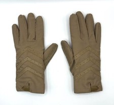 VTG Women Tan Light Brown Nylon/Spandex Padded Driving Gloves One Size Fits All