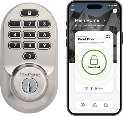 Kwikset Halo Wi-Fi Smart Lock/ Keyless Entry Door Deadbolt - Satin Nickel