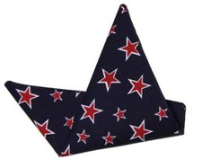 NEW Gascoigne Pocket Square Linen Cotton Red White Blue Stars Pattern Men's