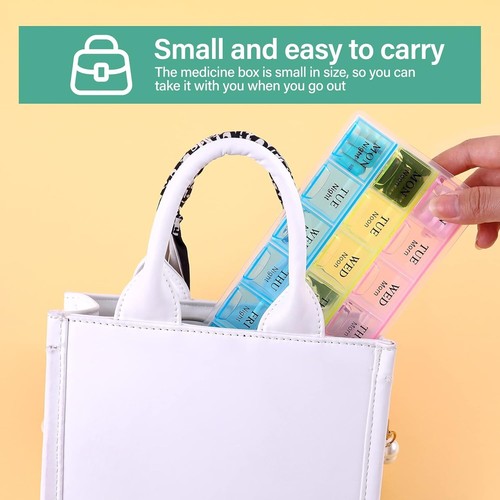 Large Weekly Pill Organizer 3 Times A Day, Moisture-Proof 7 Day Pill Box - Picture 6 of 7