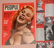 Aussie PEOPLE 1955-SABRINA/Norma Sykes Cover +Extra Australian Articles/Clipping