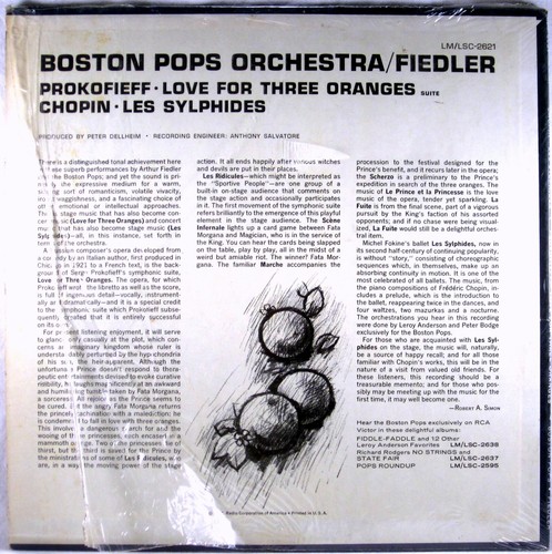 RCA WHITE DOG Chopin Prokofieff SYLPHIDES/LOVE 3 ORANGES Shrink LSC-2621 NM- - Picture 4 of 4