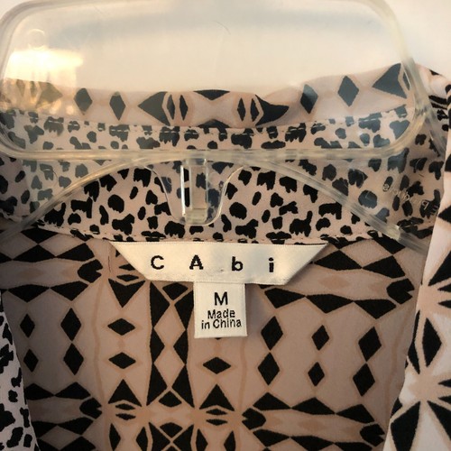 CABI #784 Colony Club Shirt Dress In Mauve & Black Size M Medium Roll Tab Sleeve - Picture 6 of 12