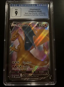 Charizard V Promo Champion's Path SWSH050 Black Star CGC 9 Mint Pokemon Card PSA