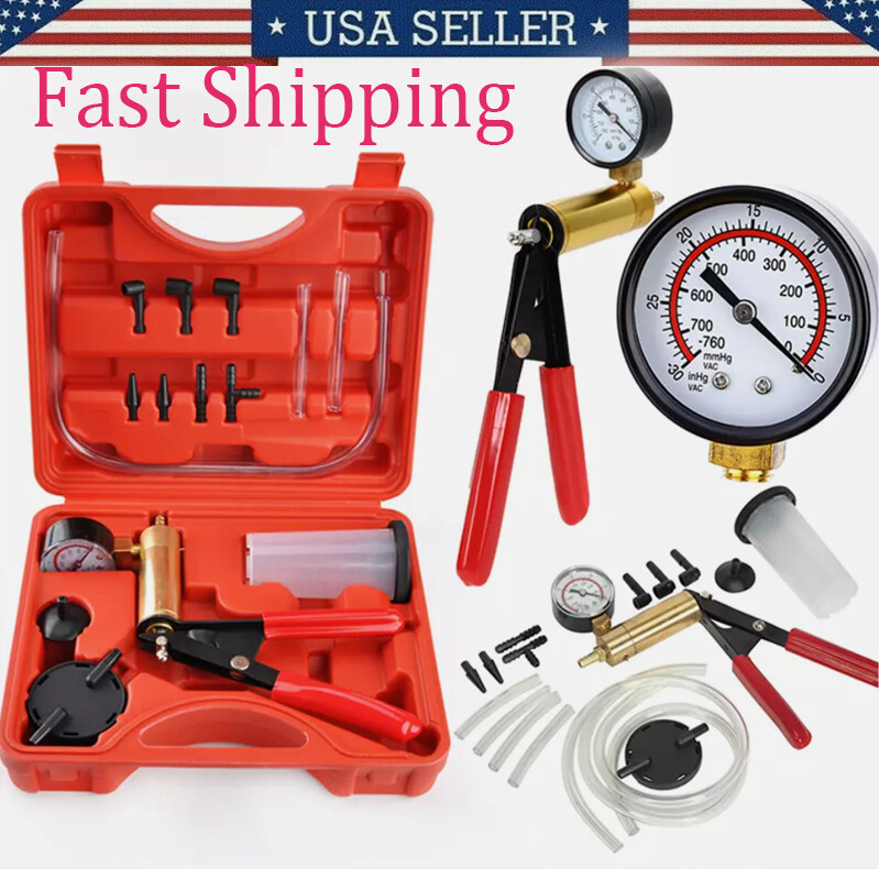Portable Brake Bleeder Kit with Vacuum Pump Tester in Sturdy Case