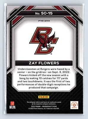 ⭐︎BRIEFING⭐︎ 2023 Prizm Draft Picks #SO-15 Zay Flowers Student