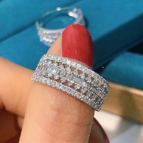Fashion 925 Silver Plated,Gold Plated Ring Cubic Zircon Women Jewelry Sz 6-10 - Picture 10 of 34