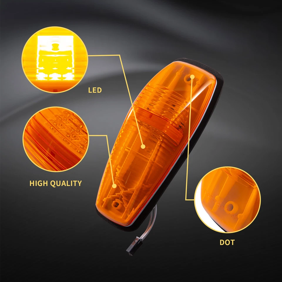 Luz de techo LED ámbar con marcador de cabina 5 piezas apta para camión Mack CH CXU Foto 4 de 4