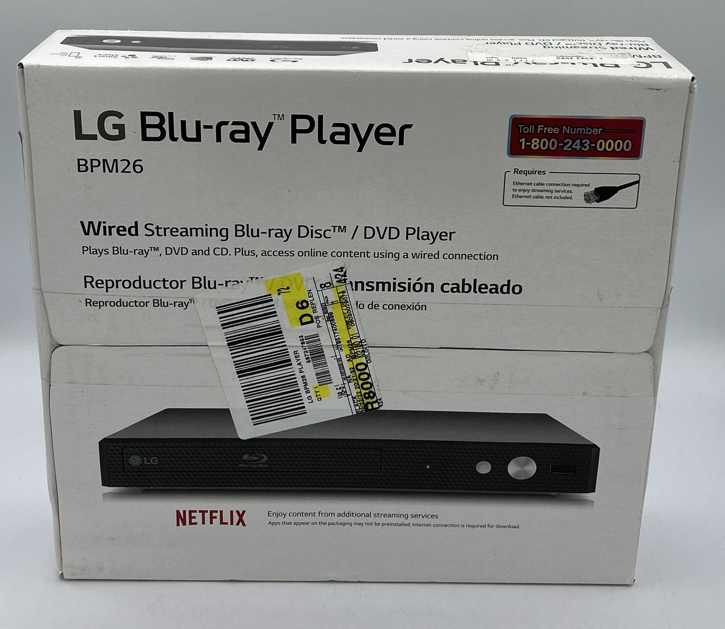 LG BluRay Player w/ Streaming Services BPM26 Brand New Factory Sealed