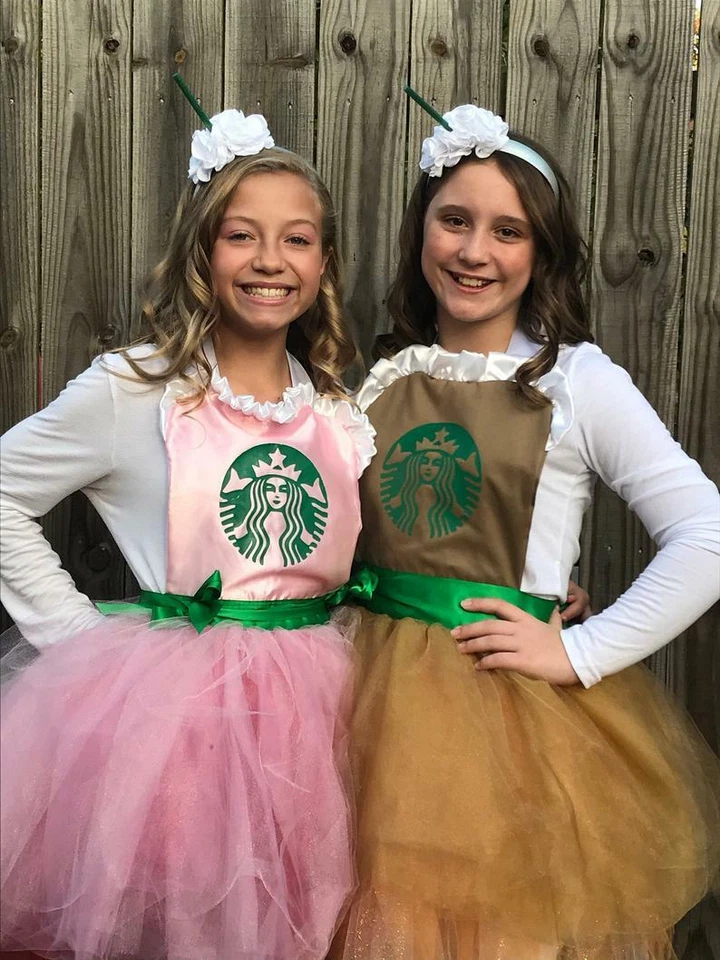New Starbucks frappe apron tutu food Halloween costume Women Girl Teen jr child - Image 2 of 4