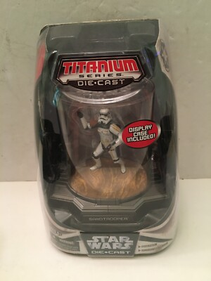 Vintage Star Wars Titanium Series Diecast: Sandtrooper + Vitrine - Neu in OVP