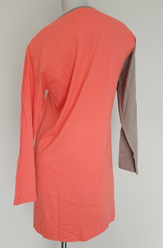 Liquette mi-longue Taille 4 Rose Pomme 100% Coton Imprimé Corail/Cendre - Picture 2 of 5