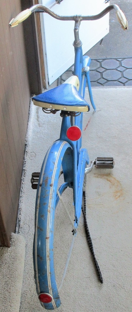 VTG HAWTHORNE MONTGOMERY WARD BICYCLE PRE-WAR BLUE ROCKET