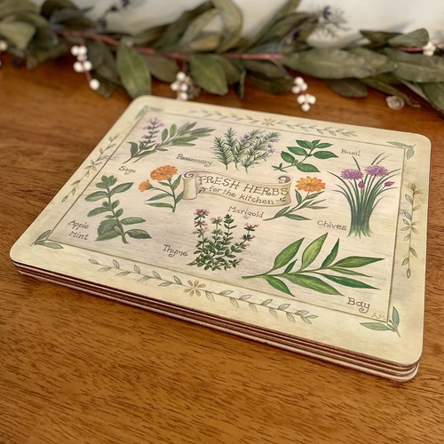 Creative Tops Cork-Backed Placemats Green Fresh Herbs For The Kitchen Set Of 4 - Picture 4 of 10