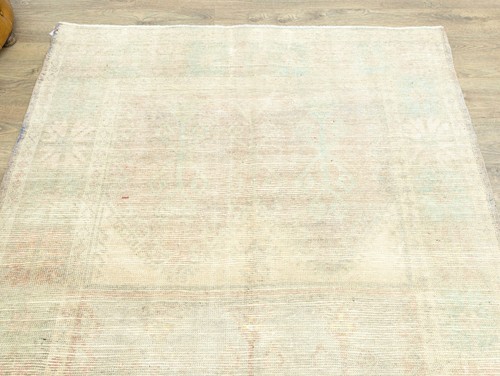 Muted rustic chic wide Turkish runner- Vintage Oushak primitive rug- 5.1x11.5 ft - Picture 7 of 13