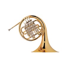 4 key single french horn Outfit with case and mouthpiece gold lacquer