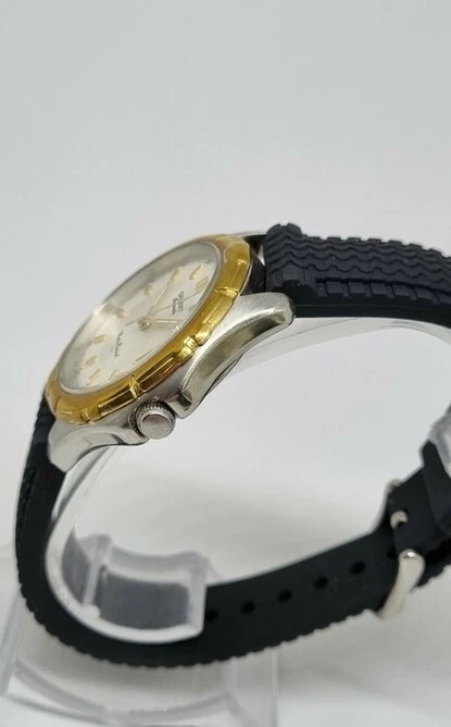 Reloj Vintage Orient Automático 5 Bar Fecha Hombres Muñeca Japón Correa Cuero 21J Raro Foto 3 de 4