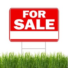For Sale Yard Sign Double Sided With Stake Large 17 Inch By 13 Inch