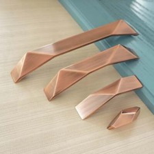 1.25" 2.5" 5" 7.55'' Brushed Copper Cabinet Handle Wardrobe Knobs Drawer Pulls