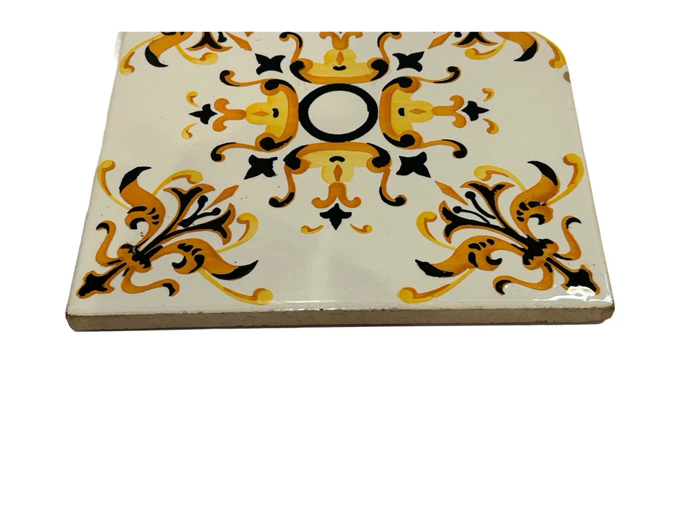 Azulejo de terracota esmaltado español vintage Maurice Duchin 8" X 8" mediados de siglo Foto 4 de 4