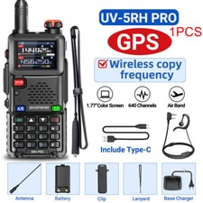 5RH PRO GPS 10W WALKIE TALKIE MULTI BAND RECHARGEABLE TWO WAY RADIO 72CM ANTENNA