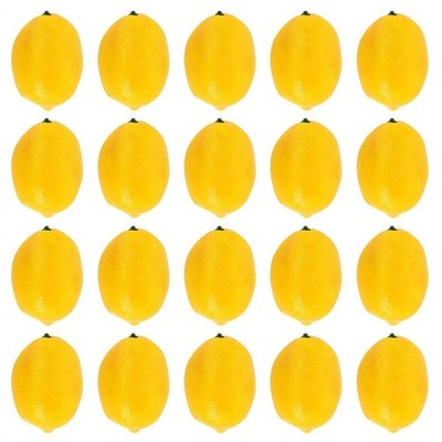 YuanHolumid 20Pcs Yellow (Lemon) Mini Fake Lemon Fruit, Plastic Foam
