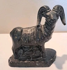 Vintage A Wolf Originals Hand Carved In Canada Stone Ram Sculpture Carving