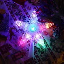 Christmas Tree Topper Star, RGB LED Lighted Star Tree Top w/Remote Control